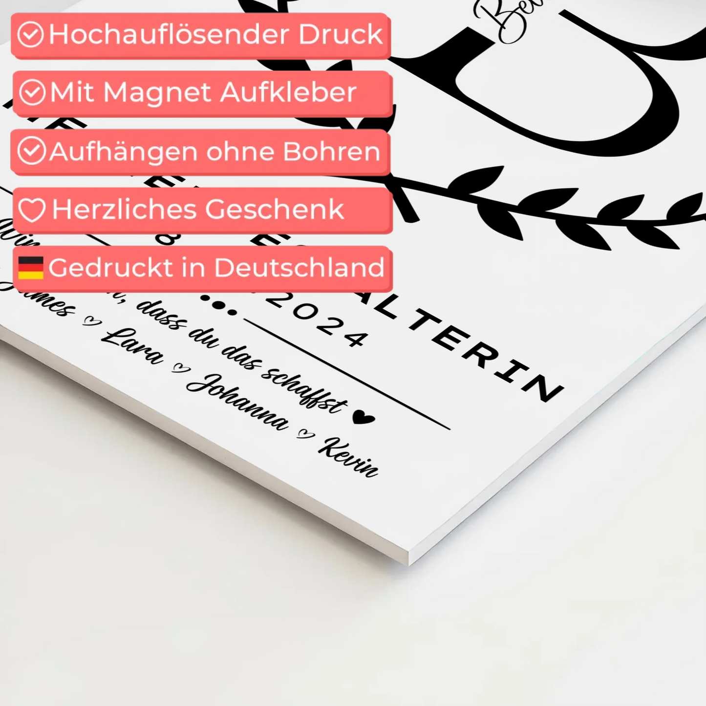 Geschenk Abschluss Ausbildung Mediengestalterin Fotoboard