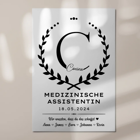 Ausbildungsabschluss Geschenk Medizinische Assistentin Fotoboard Magnet Poster