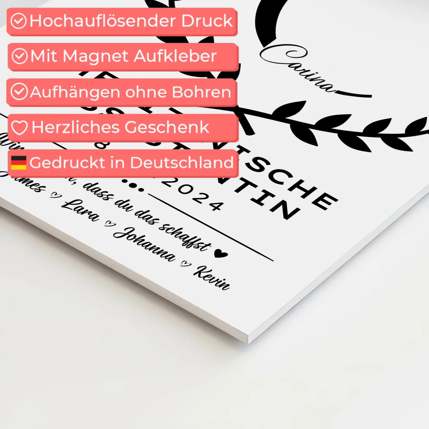 Ausbildungsabschluss Geschenk Medizinische Assistentin Fotoboard Magnet Poster