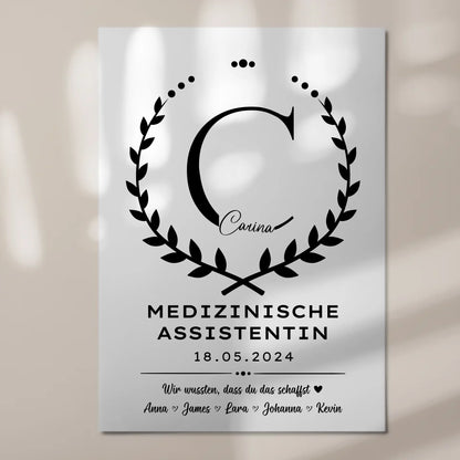 Ausbildungsabschluss Geschenk Medizinische Assistentin Fotoboard Magnet Poster