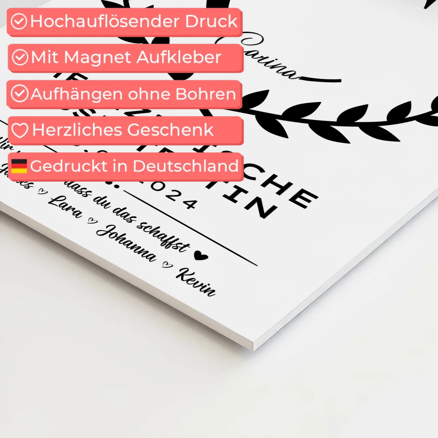 Ausbildungsabschluss Geschenk Medizinische Assistentin Fotoboard Magnet Poster