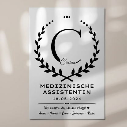 Ausbildungsabschluss Geschenk Medizinische Assistentin Fotoboard Magnet Poster