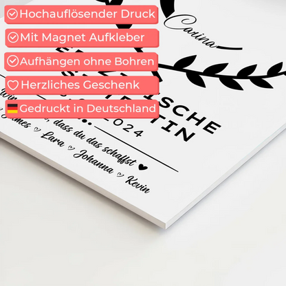 Ausbildungsabschluss Geschenk Medizinische Assistentin Fotoboard Magnet Poster