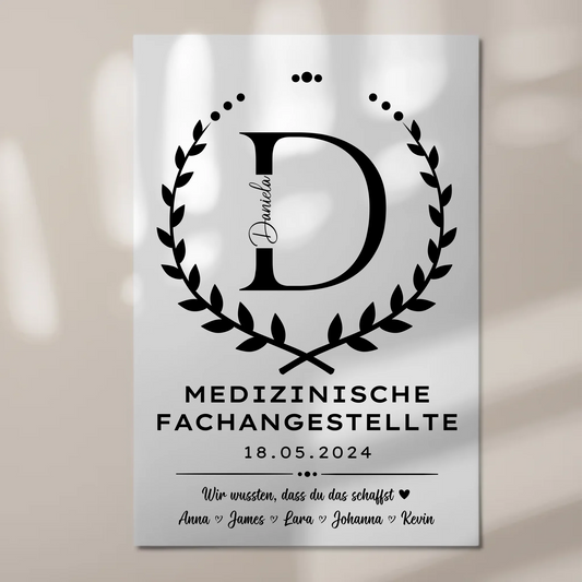 Geschenk Zum Abschluss Ausbildung Medizinische Fachangestellte Fotoboard Magnetisch