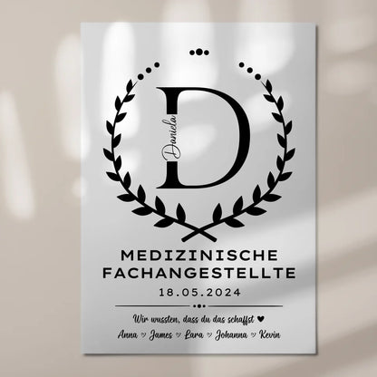 Geschenk Zum Abschluss Ausbildung Medizinische Fachangestellte Fotoboard Magnetisch