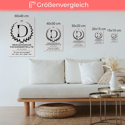 Geschenk Zum Abschluss Ausbildung Medizinische Fachangestellte Fotoboard Magnetisch