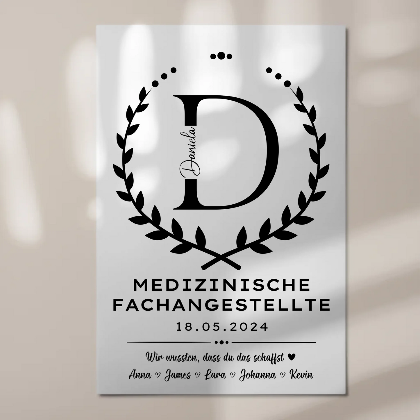 Geschenk Zum Abschluss Ausbildung Medizinische Fachangestellte Fotoboard Magnetisch