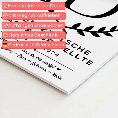 Geschenk Zum Abschluss Ausbildung Medizinische Fachangestellte Fotoboard Magnetisch