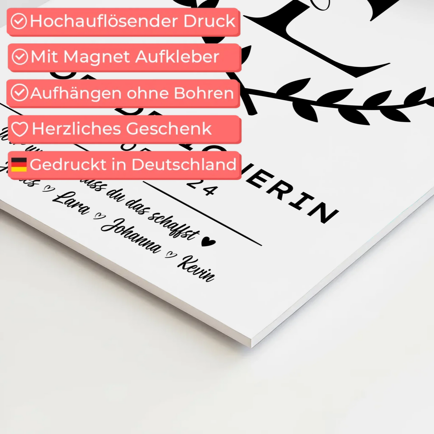 Geschenk Abschluss Ausbildung Modedesignerin Fotoboard Magnet Poster