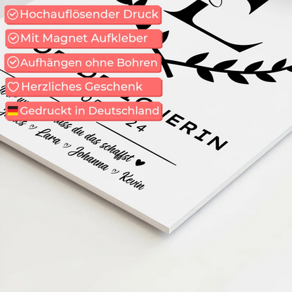 Geschenk Abschluss Ausbildung Modedesignerin Fotoboard Magnet Poster