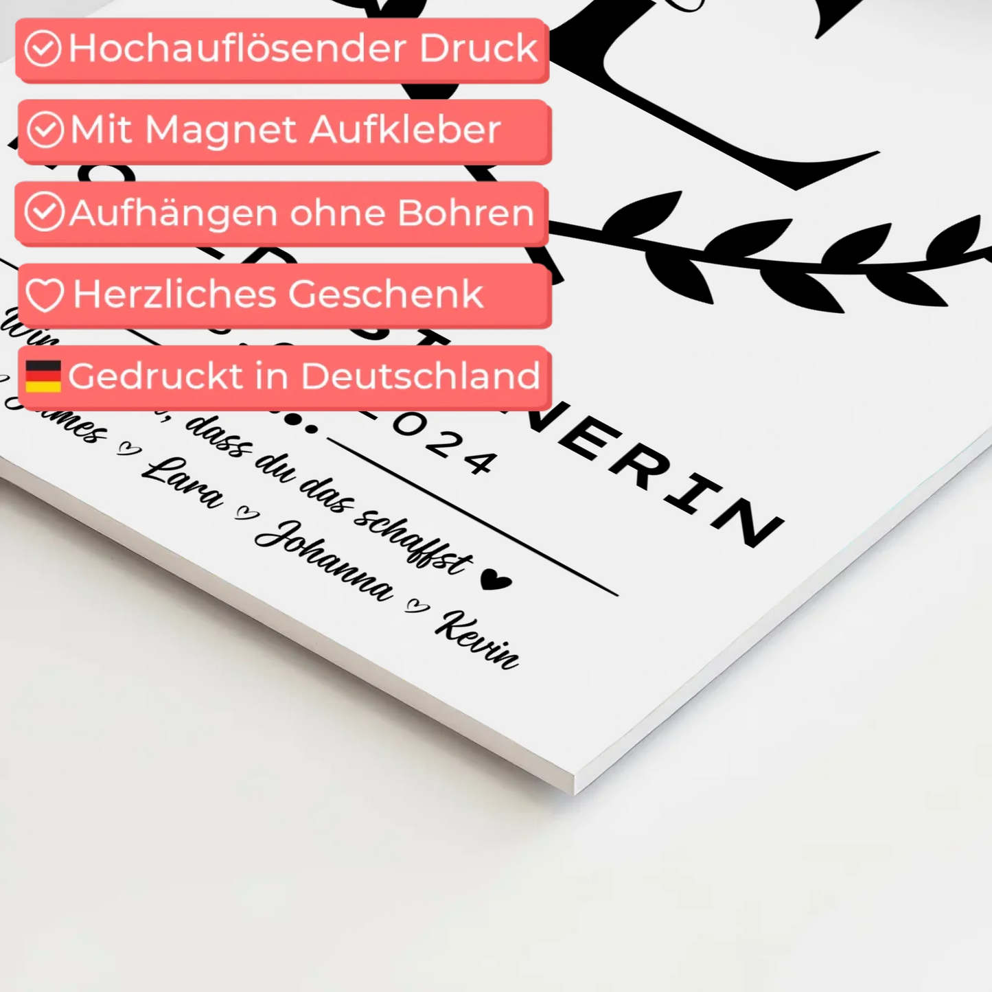 Geschenk Abschluss Ausbildung Modedesignerin Fotoboard Magnet Poster