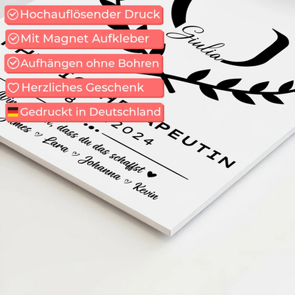 Geschenk Zum Abschluss Ausbildung Physiotherapeutin Fotoboard Magnet Wandbild