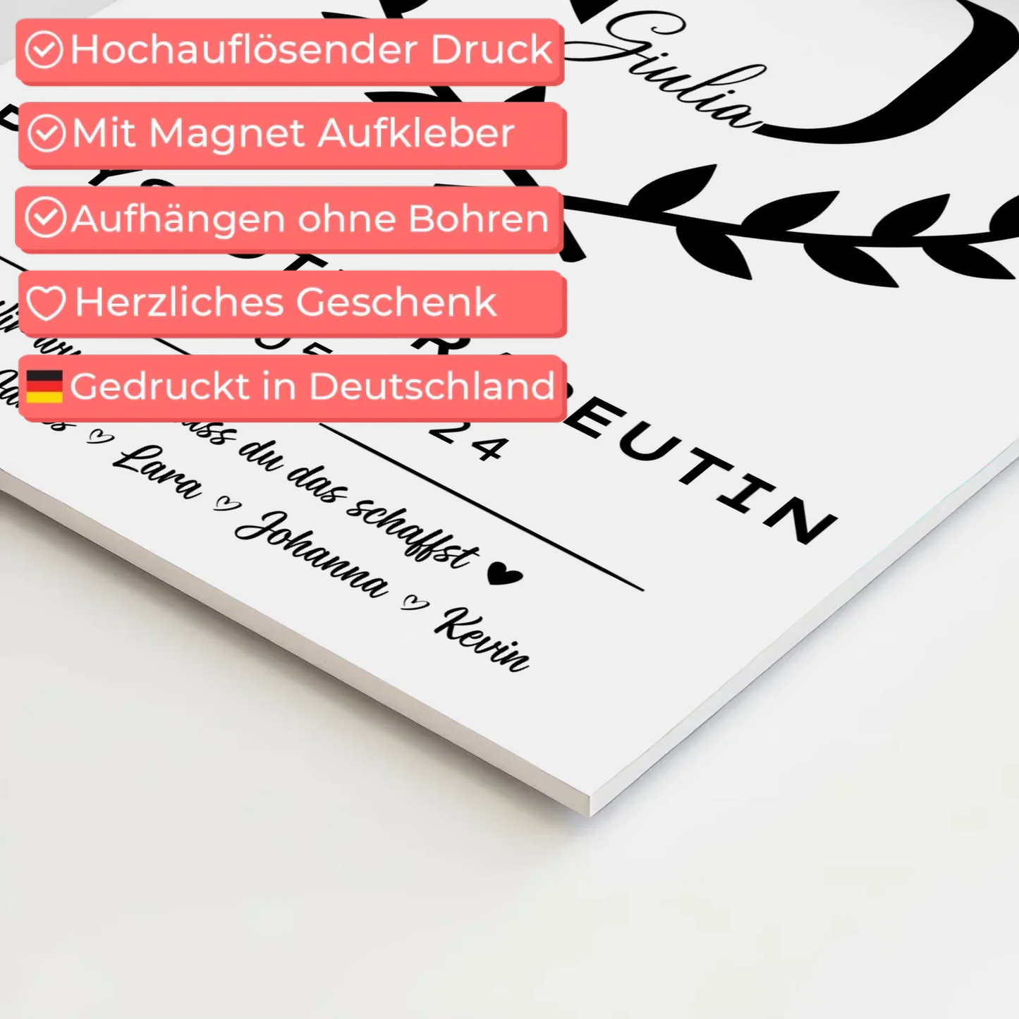 Geschenk Zum Abschluss Ausbildung Physiotherapeutin Fotoboard Magnet Wandbild