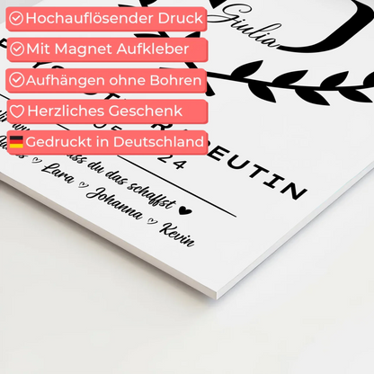 Geschenk Zum Abschluss Ausbildung Physiotherapeutin Fotoboard Magnet Wandbild