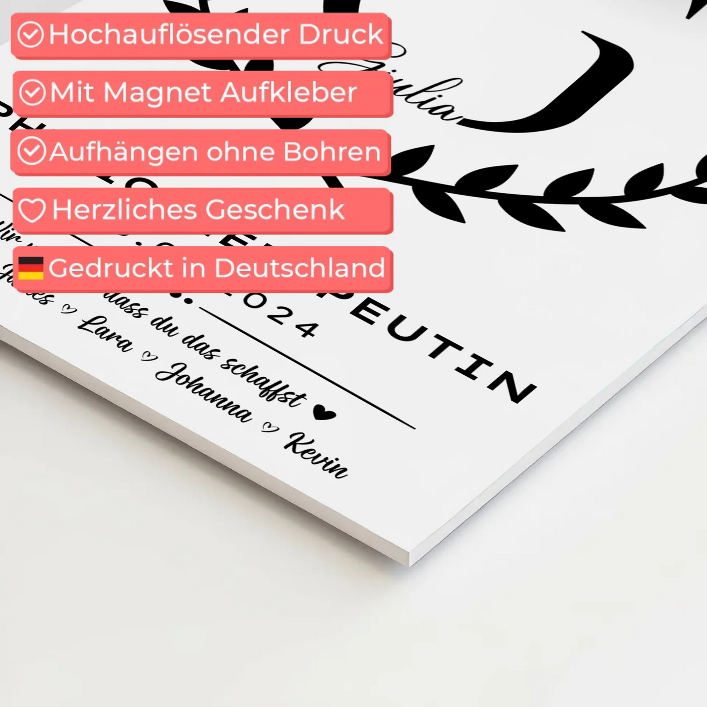 Geschenk Zum Abschluss Ausbildung Physiotherapeutin Fotoboard Magnet Wandbild