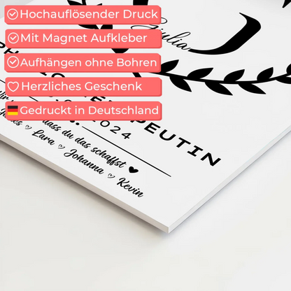 Geschenk Zum Abschluss Ausbildung Physiotherapeutin Fotoboard Magnet Wandbild