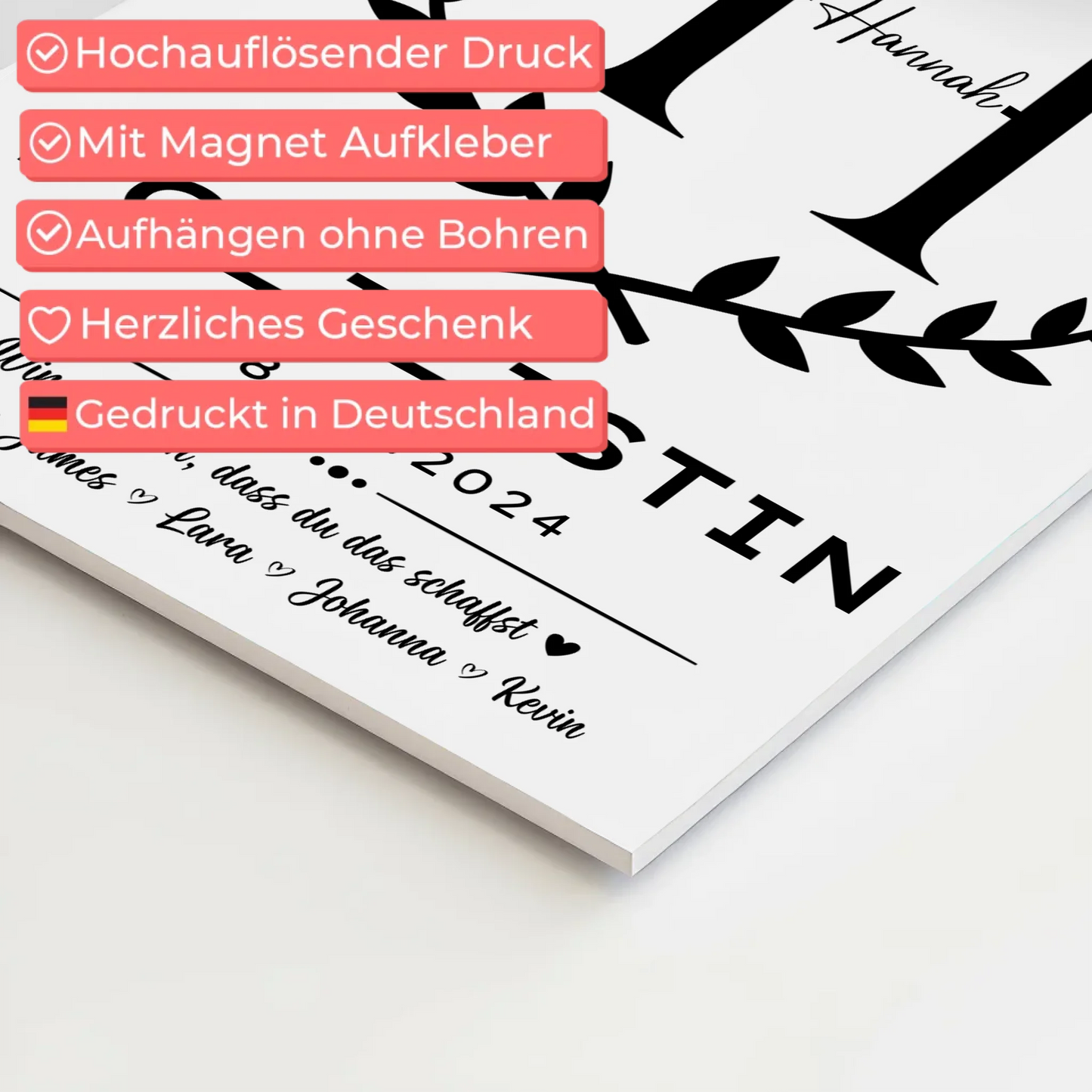 Geschenk Abschluss Ausbildung Polizistin Magnet Wandbild Fotoboard