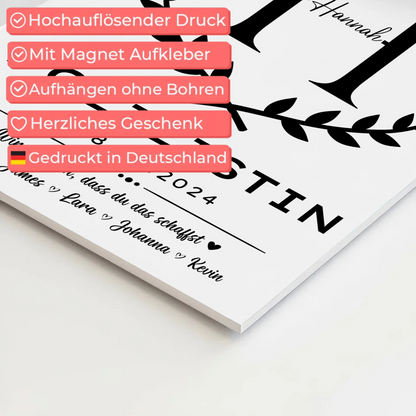 Geschenk Abschluss Ausbildung Polizistin Magnet Wandbild Fotoboard