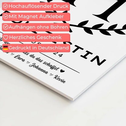 Geschenk Abschluss Ausbildung Polizistin Magnet Wandbild Fotoboard