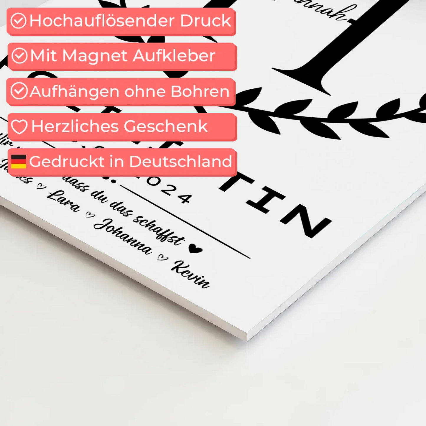 Geschenk Abschluss Ausbildung Polizistin Magnet Wandbild Fotoboard