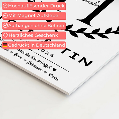 Geschenk Abschluss Ausbildung Polizistin Magnet Wandbild Fotoboard