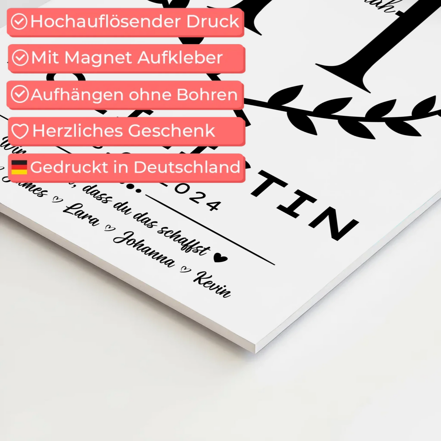 Geschenk Abschluss Ausbildung Polizistin Magnet Wandbild Fotoboard