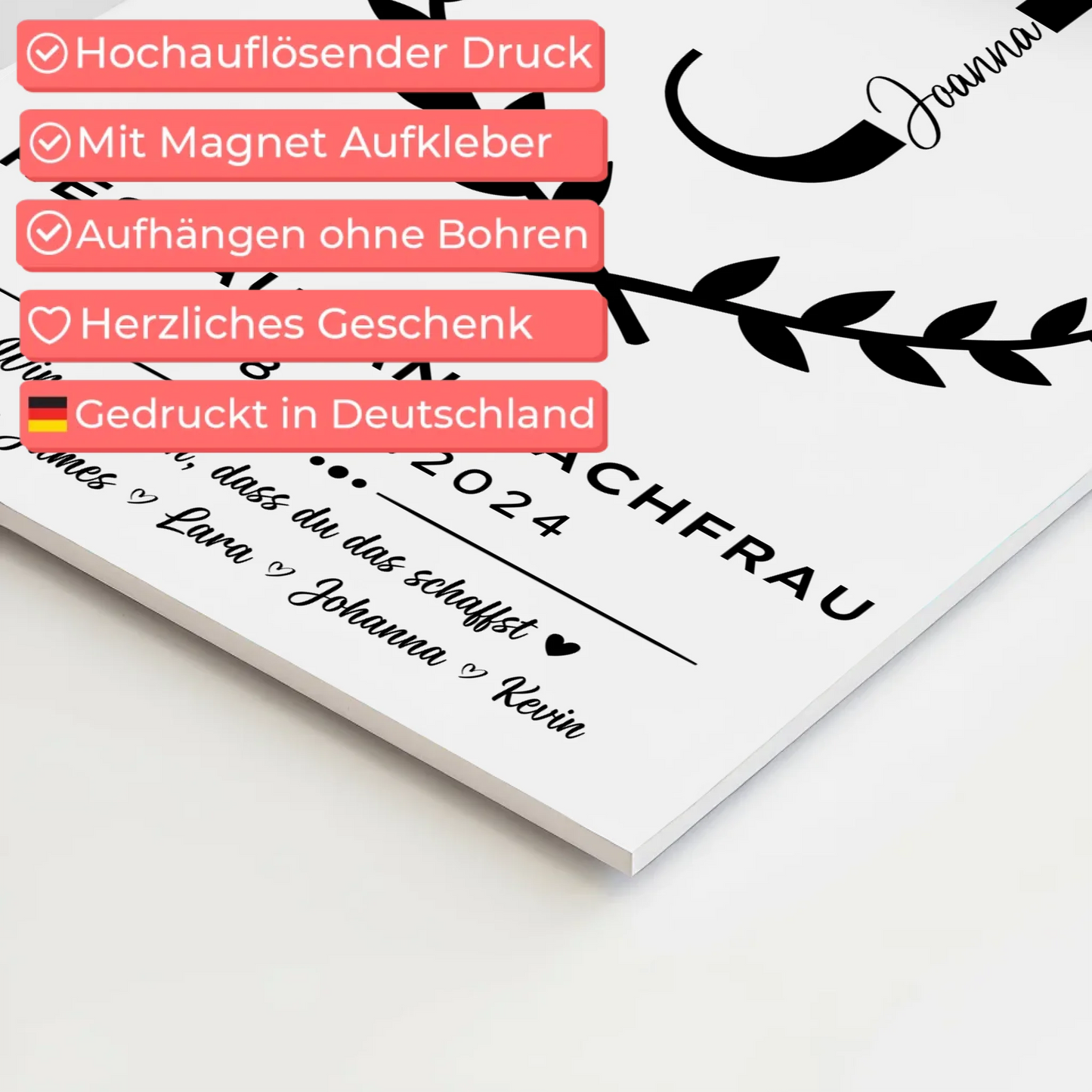 Geschenk Zum Abschluss Ausbildung Restaurantfachfrau Fotoboard Magnet Poster