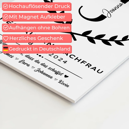 Geschenk Zum Abschluss Ausbildung Restaurantfachfrau Fotoboard Magnet Poster