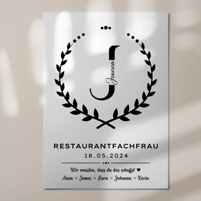 Geschenk Zum Abschluss Ausbildung Restaurantfachfrau Fotoboard Magnet Poster