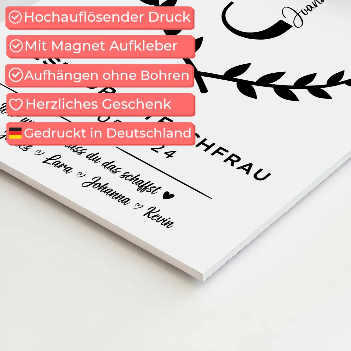 Geschenk Zum Abschluss Ausbildung Restaurantfachfrau Fotoboard Magnet Poster