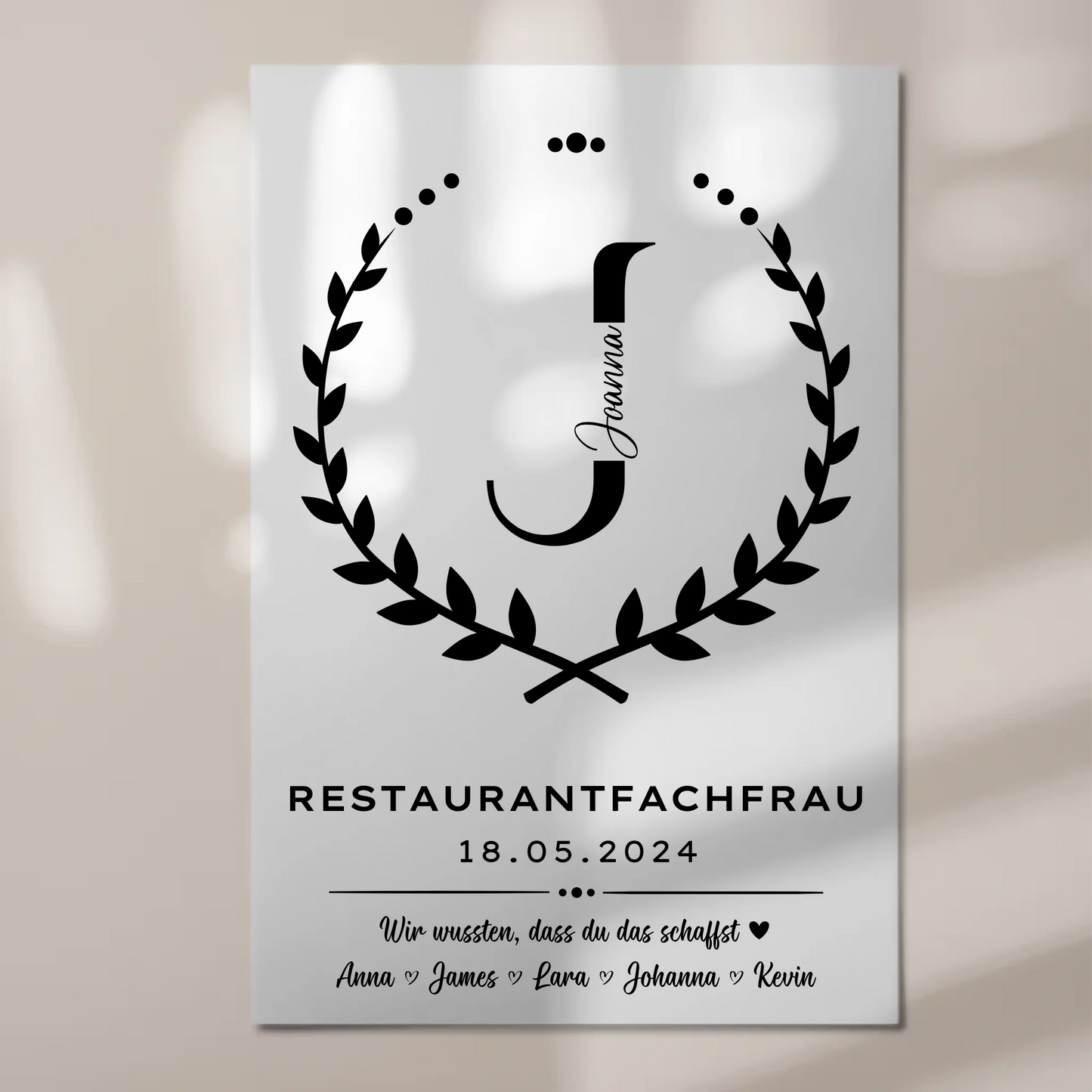 Geschenk Zum Abschluss Ausbildung Restaurantfachfrau Fotoboard Magnet Poster
