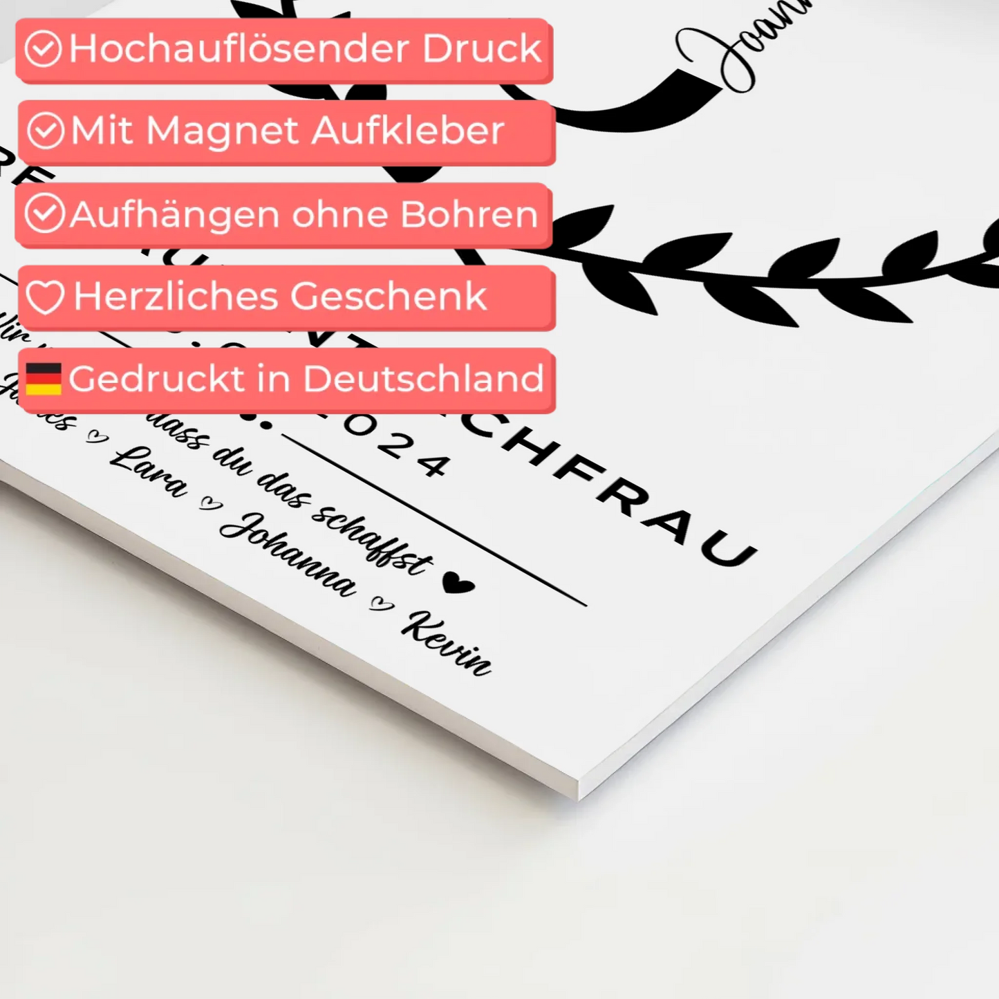 Geschenk Zum Abschluss Ausbildung Restaurantfachfrau Fotoboard Magnet Poster