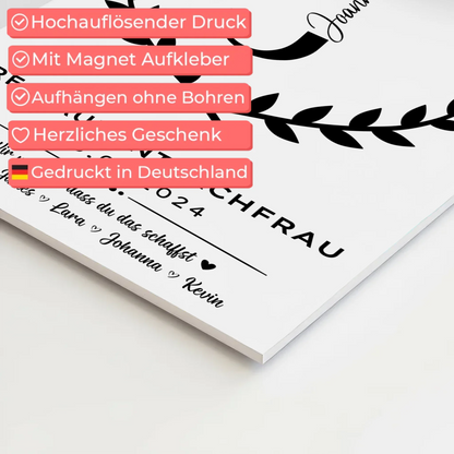 Geschenk Zum Abschluss Ausbildung Restaurantfachfrau Fotoboard Magnet Poster