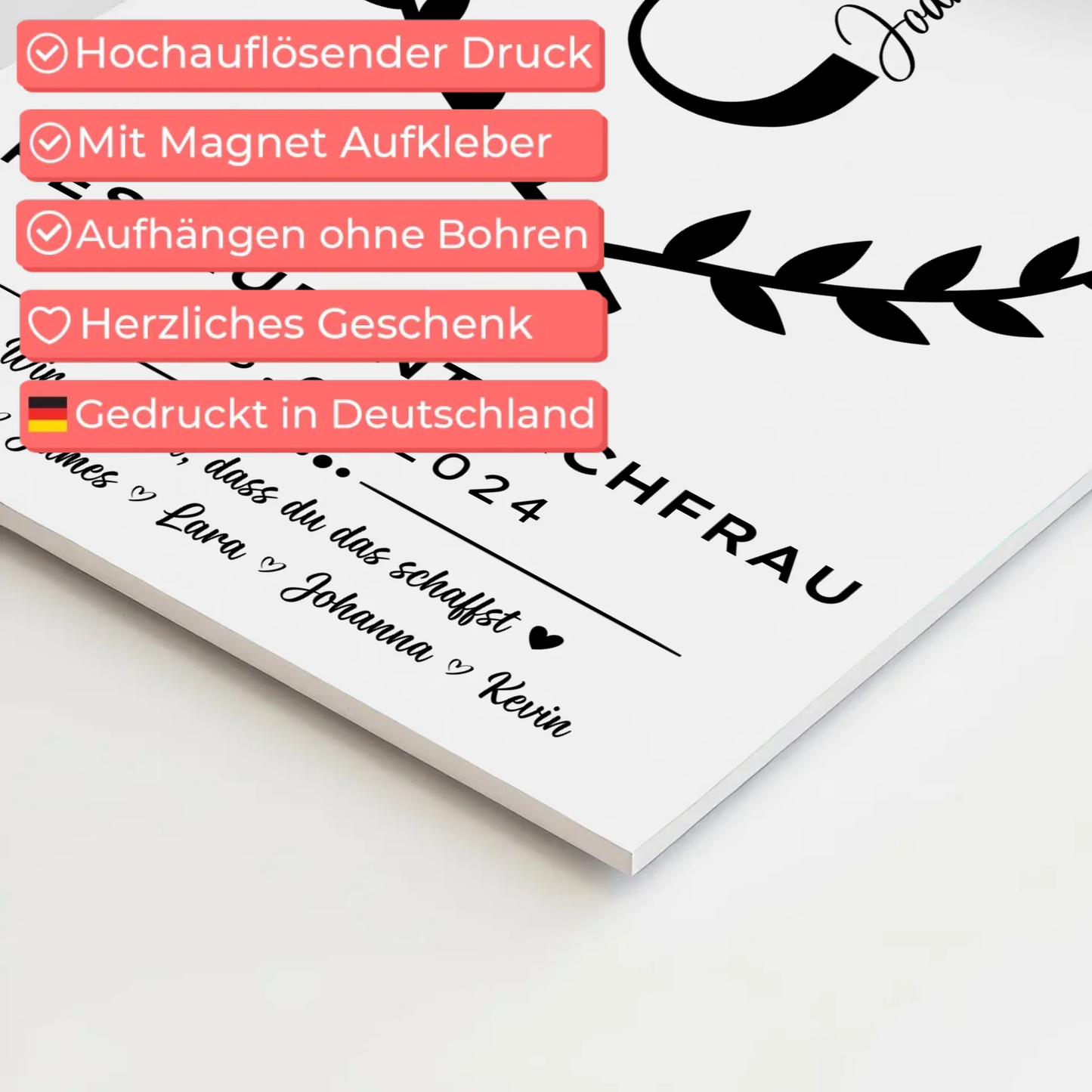 Geschenk Zum Abschluss Ausbildung Restaurantfachfrau Fotoboard Magnet Poster