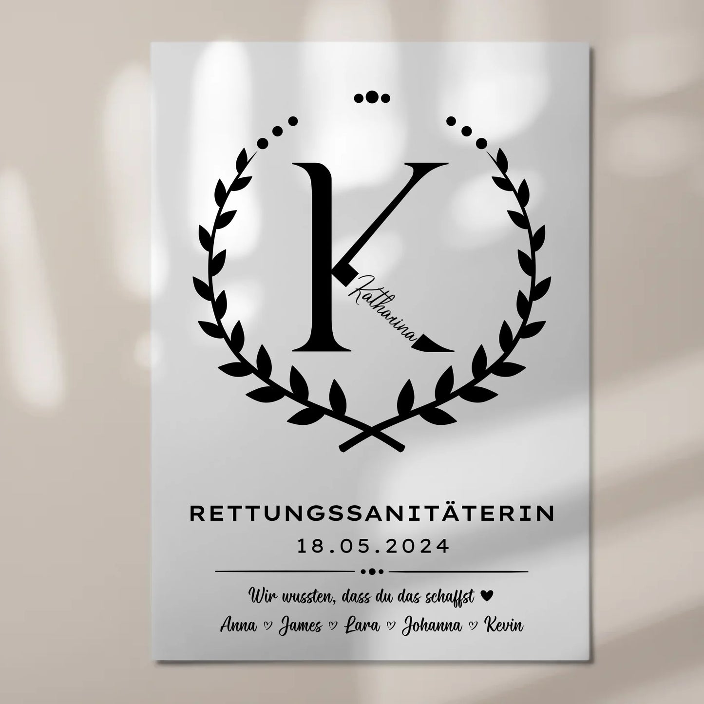 Geschenk Abschluss Ausbildung Rettungssanitäterin Fotoboard Magnetisch