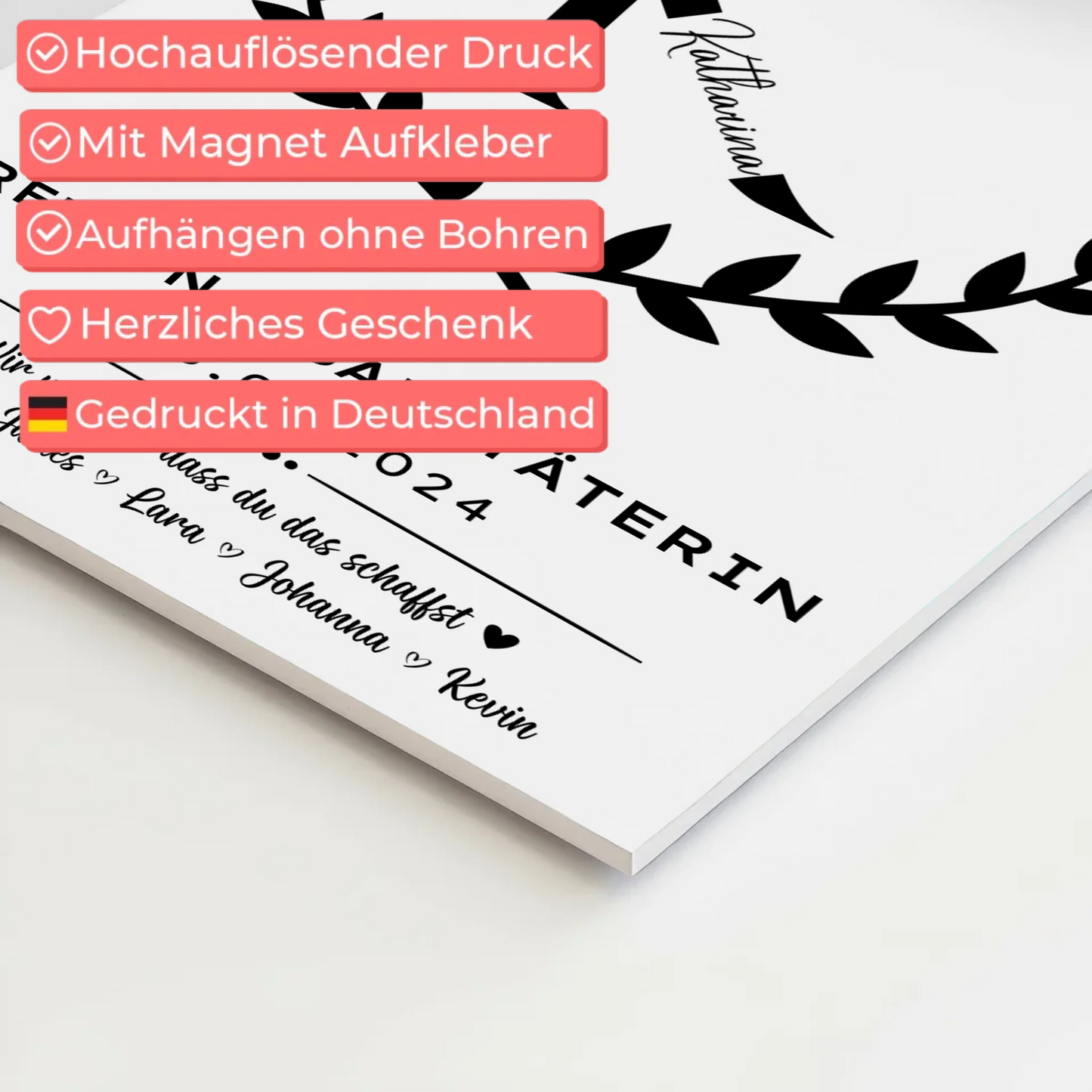 Geschenk Abschluss Ausbildung Rettungssanitäterin Fotoboard Magnetisch