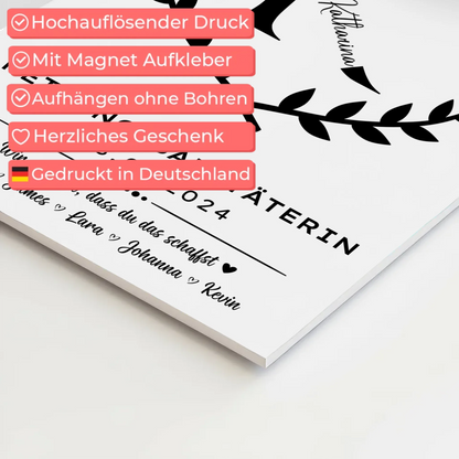 Geschenk Abschluss Ausbildung Rettungssanitäterin Fotoboard Magnetisch