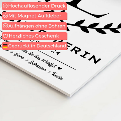 Ausbildungsabschluss Geschenk Schweißerin Fotoboard Magnet Poster