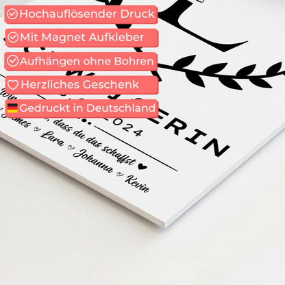 Ausbildungsabschluss Geschenk Schweißerin Fotoboard Magnet Poster