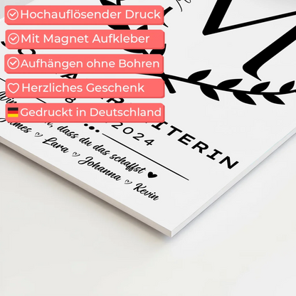 Geschenk Zum Abschluss Ausbildung Sozialarbeiterin Magnet Fotoboard