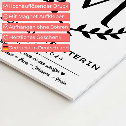 Geschenk Zum Abschluss Ausbildung Sozialarbeiterin Magnet Fotoboard