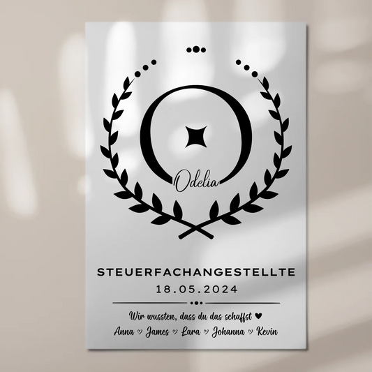 Geschenk Abschluss Ausbildung Steuerfachangestellte Fotoboard Magnet Wandbild