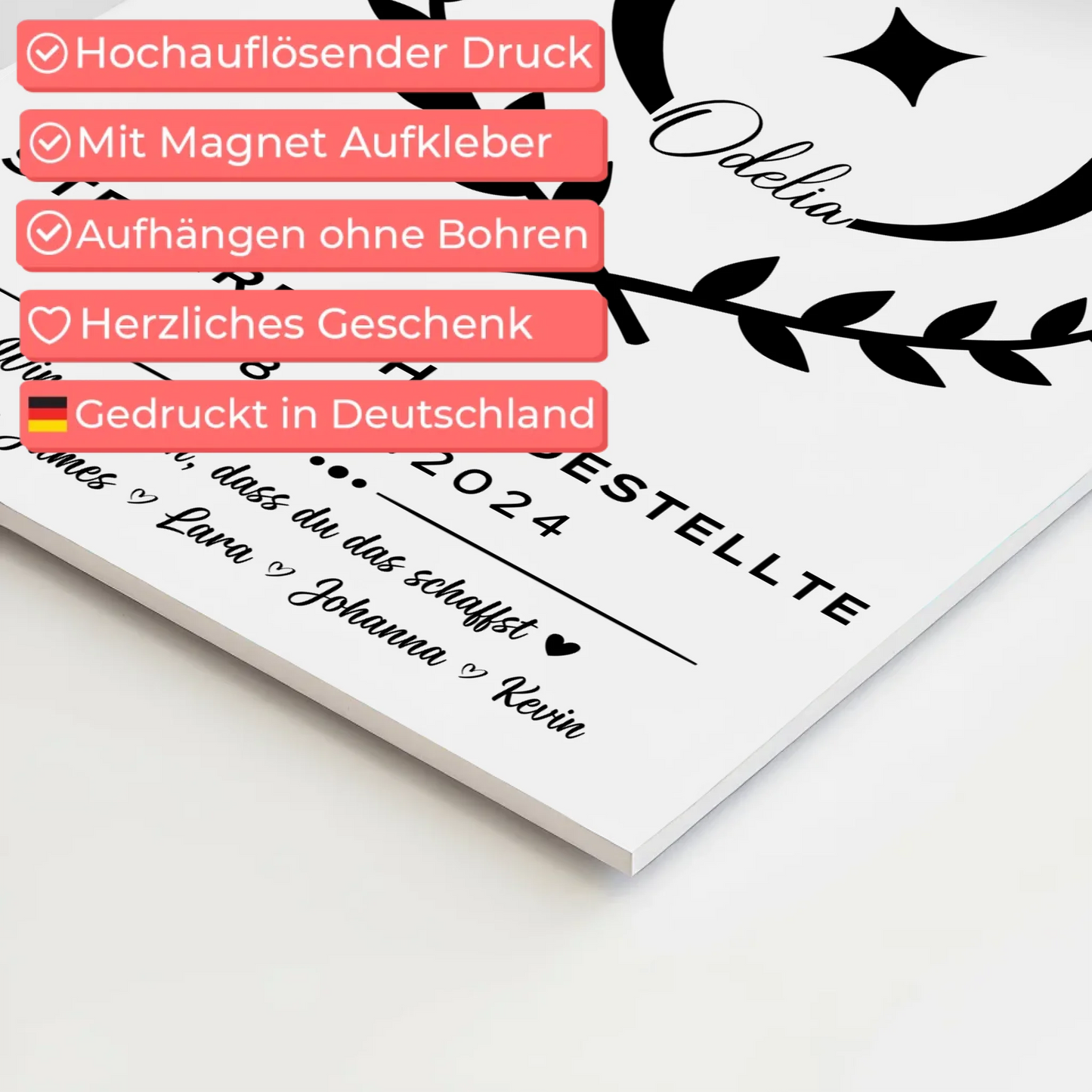 Geschenk Abschluss Ausbildung Steuerfachangestellte Fotoboard Magnet Wandbild