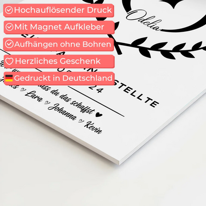 Geschenk Abschluss Ausbildung Steuerfachangestellte Fotoboard Magnet Wandbild