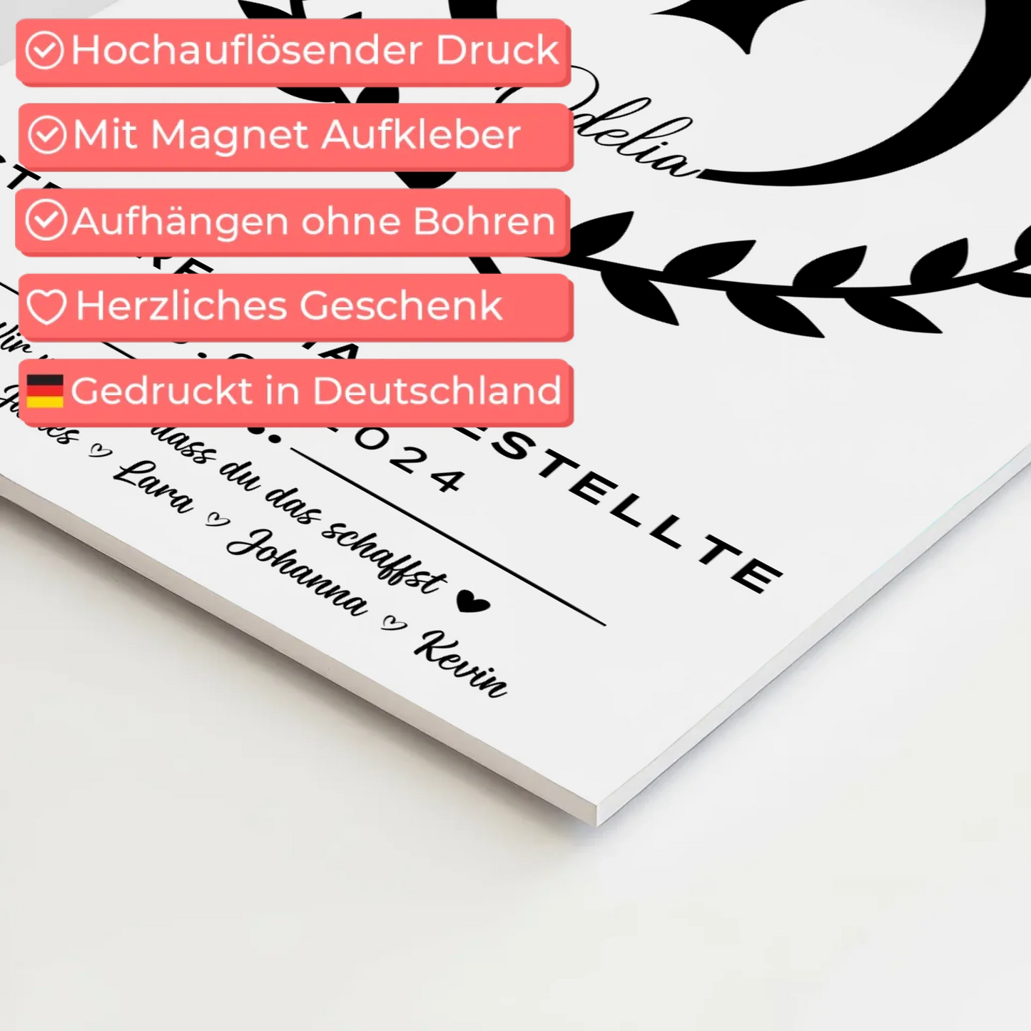 Geschenk Abschluss Ausbildung Steuerfachangestellte Fotoboard Magnet Wandbild