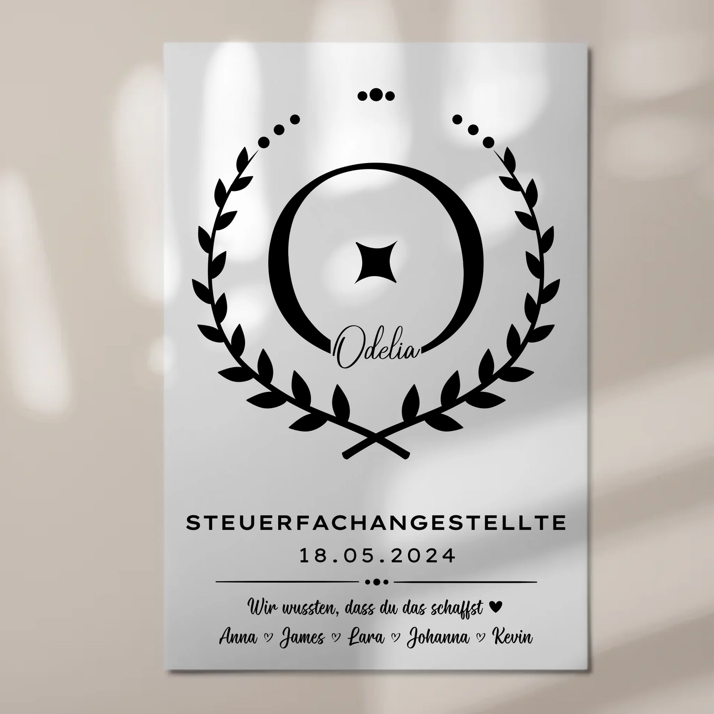 Geschenk Abschluss Ausbildung Steuerfachangestellte Fotoboard Magnet Wandbild