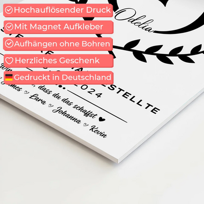 Geschenk Abschluss Ausbildung Steuerfachangestellte Fotoboard Magnet Wandbild