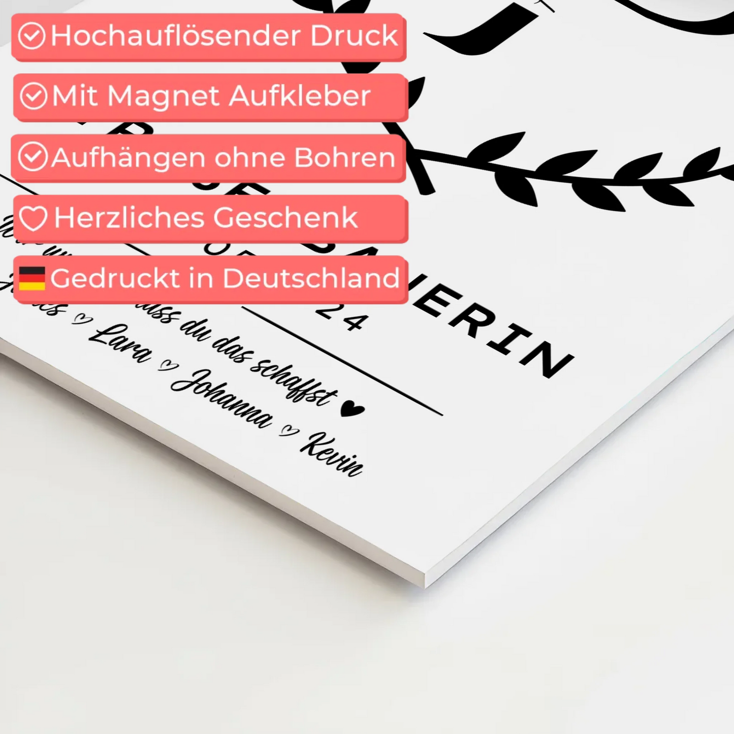 Ausbildungsabschluss Geschenk Straßenbauerin Magnet Wandbild Fotoboard