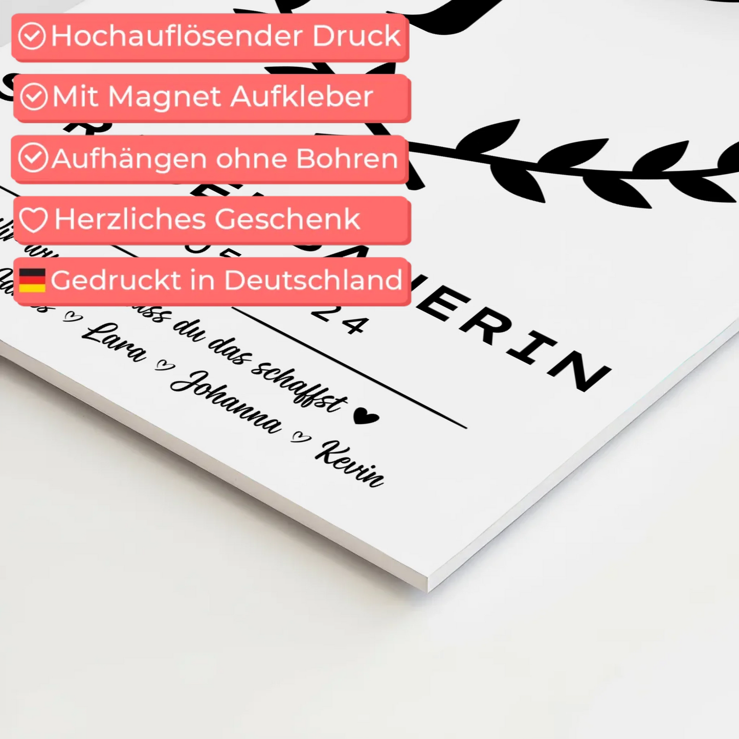 Ausbildungsabschluss Geschenk Straßenbauerin Magnet Wandbild Fotoboard