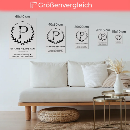 Ausbildungsabschluss Geschenk Straßenbauerin Magnet Wandbild Fotoboard